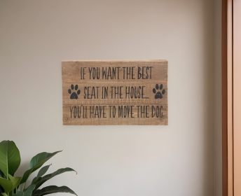8" X 13" Brown Move The Dog Wood Wall Decor