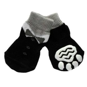 4 Pcs Dog Knitted Socks Cute Black Tux