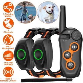 Dog Training Collar with Remote Rechargeable Electronic Shock Collar 2 pack