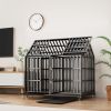 52" Heavy Duty Dog Large Dog Crate with 4 Lockable Wheels