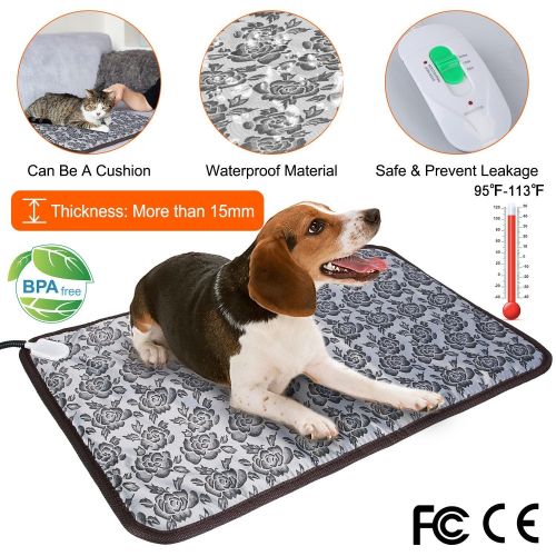 Black Rose Heating Pad w/ Bite Proof Cord