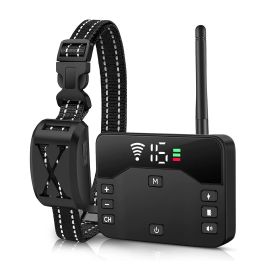 2 In 1 Wireless Electric Waterproof Pet Shock Boundary Containment System Electric Training Collar for Small Medium Large Dogs
