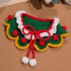 Green Lace Knitted Christmas Pet Collar