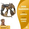 Tactical Dog Harness with Handle, Medium. Desert Camouflage 900D Nylon Tactical Dog Vest Harness