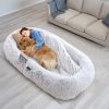 Human Size Dog Bed with Pillow Blanket 72.83x47.24x11.81in