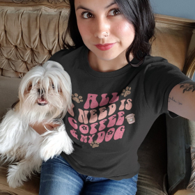 Women Coffee Dog T-Shirt (size: 2XL)