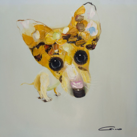 Hand Painted on Canvas (Color: Yellow Chiwawa)