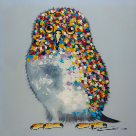 Hand Painted on Canvas (Color: Bird Multicolor)