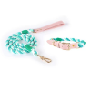 Luxe Royal Leather Rope Leash and Collar Set