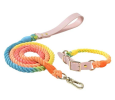 Luxe Royal Leather Rope Leash and Collar Set