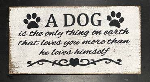 Dog Is The Only Thing On Earth That Loves You More Than He Loves Himself (size: 10" x 20")