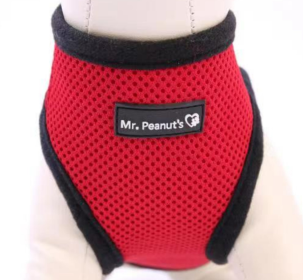 Mr. Peanut's PupTrek Small Dog/Cat Soft Mesh Step In Harness Vest (Color: Red, size: Xlarge)