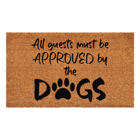 Calloway Mills All guest must be approved by the Dogs Doormat (size: 24" x 48")
