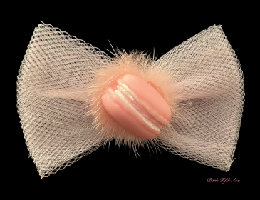 Macaroon Tulle Dog Hair Bows (Color: Pink)