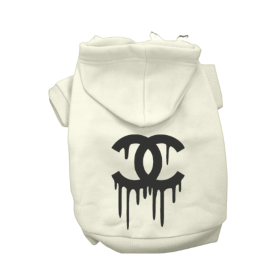 Chewnel Drippy Dog Hoodies (Color: Cream, size: 2X Large)