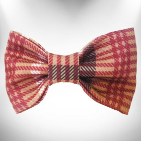Plaid Dog Bow Tie (Color: Classic Brown)