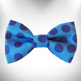 Polka Dot Dog - Monotone Bow Tie (Color: Navy)