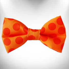 Polka Dot Dog - Monotone Bow Tie (Color: Orange)