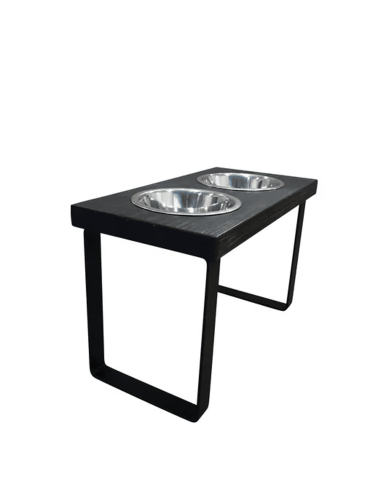 Metal dog bowl feeder