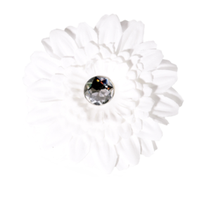 FL2002 | Daisy Flower Dog/ Cat Bow on Velcro Collar Attachment|Pets Ribbons (Color: White)