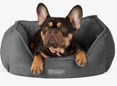NANDOG Reversible Micro-Plush Fabric Pet Bed (Color: Dark Gray)
