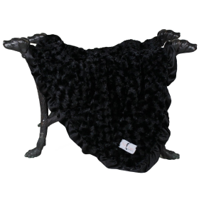 Ruffle Baby Dog Blanket (Color: Black, size: Throw)
