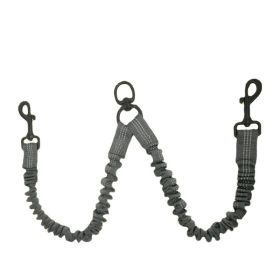 Pet Dog Double Leashes - No Tangle Dog Leash Coupler; Comfortable Shock Absorbing Reflective Bungee Lead for Nighttime Safety; Dual Dog Training Leash (Ball Color: light Grey, Specification (L * W): 2.5*50cm)