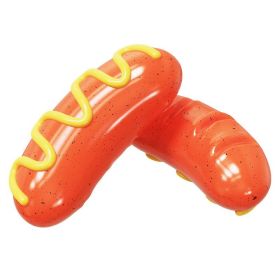 Squeaky Sausage Dog Chew Toy (Color: 2 pieces)